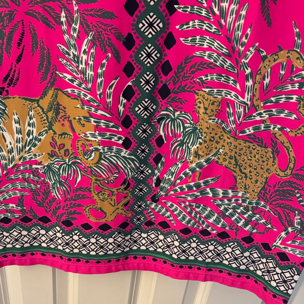 Lilly Pulitzer Vibrant Pink Tropical Long Sleeve Dress - Picture 4 of 7